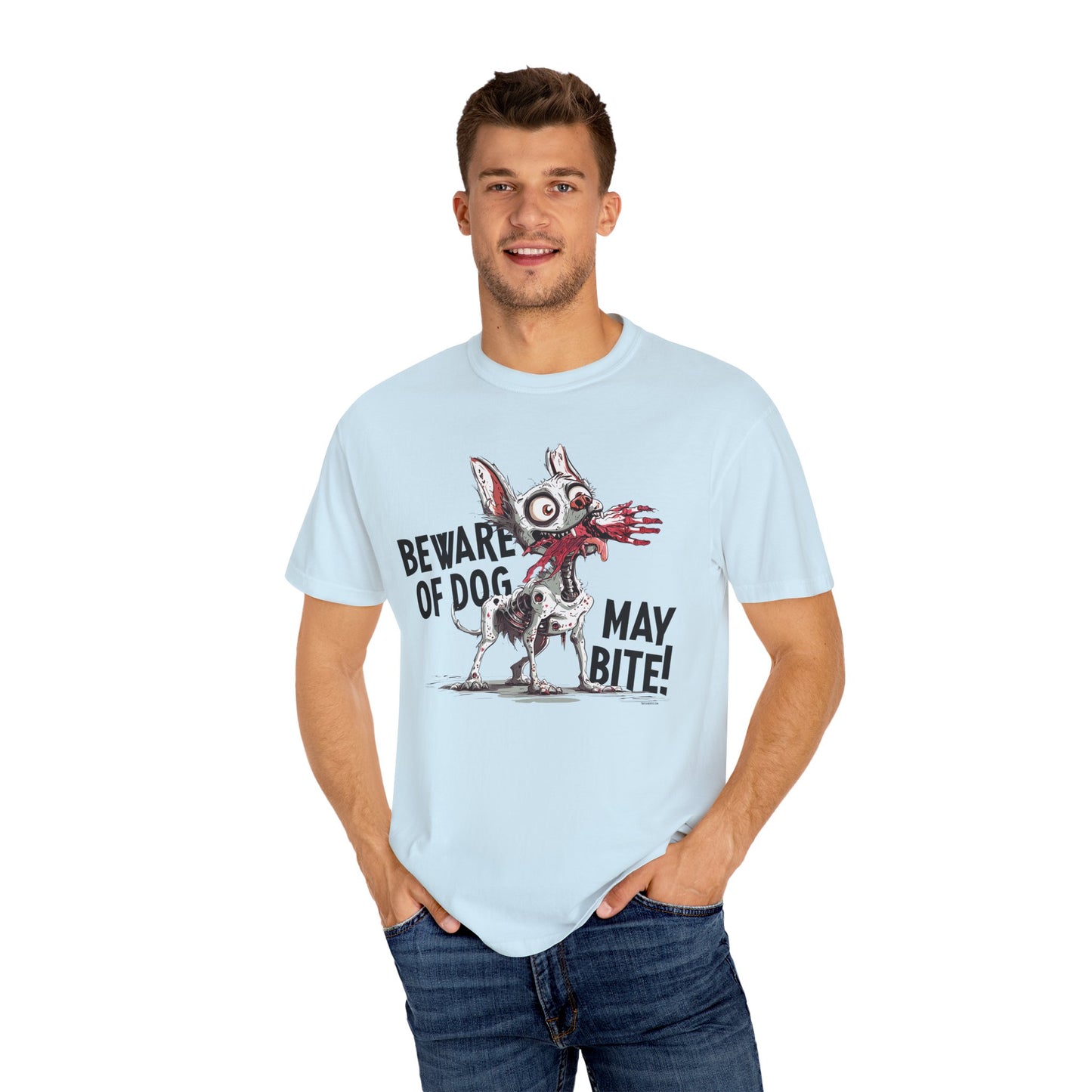 Beware of Dog Unisex T-Shirt, Super-Soft Garment-Dyed Tee