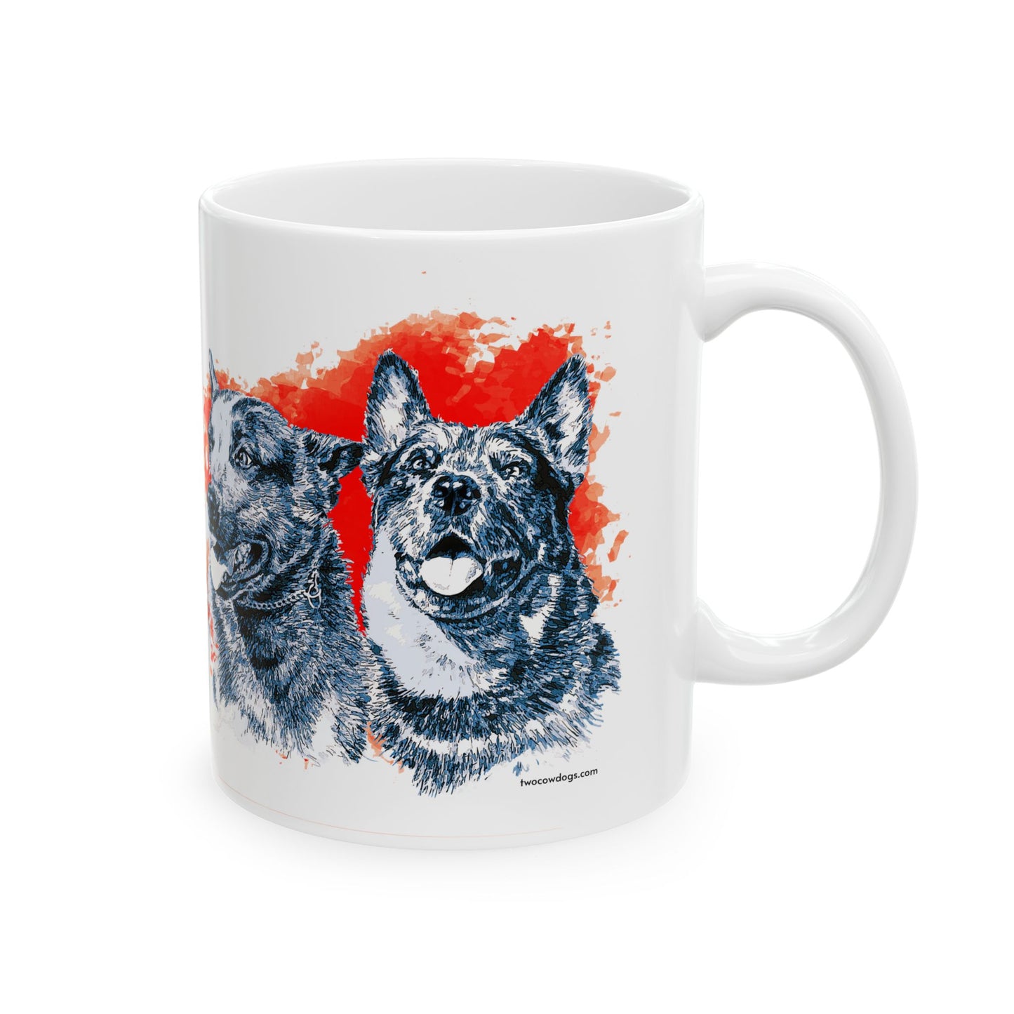 Two Cow Dogs Ceramic Mug 11oz