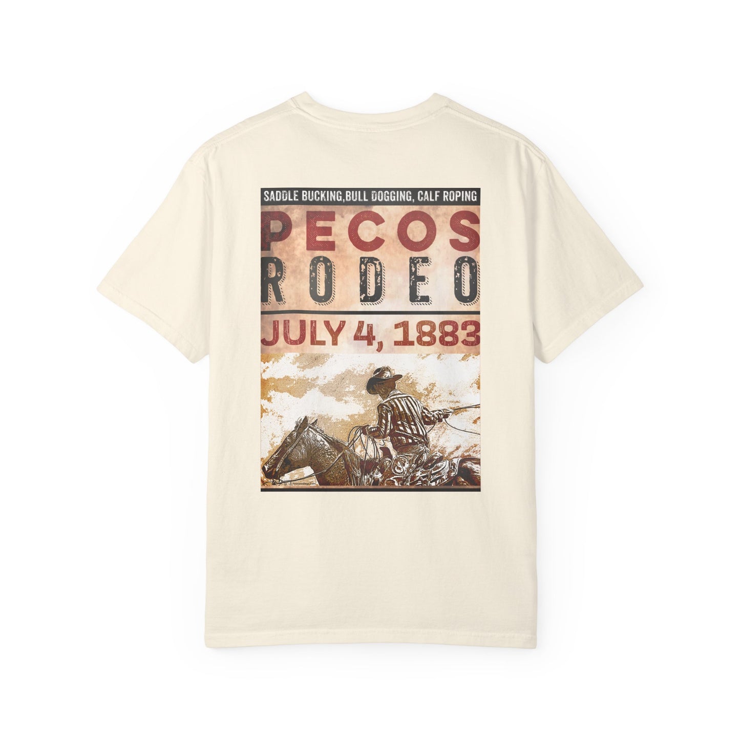 Vintage Pecos Rodeo 1883, front and back design