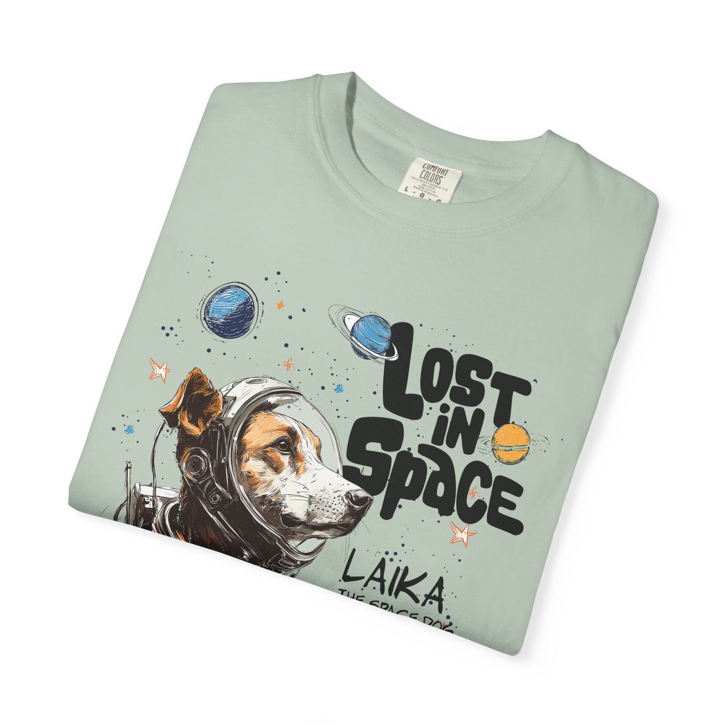 Laika Lost in Space T-shirt - Unisex Garment-Dyed