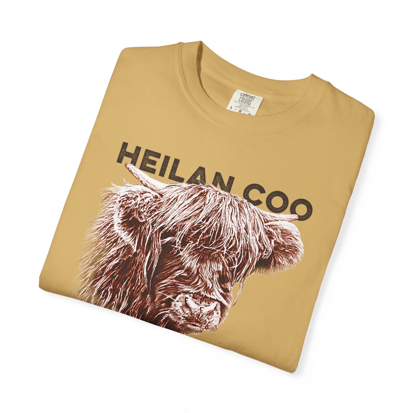 Scottish Highland Cow, Heilan Coo, Garment-Dyed T-shirt