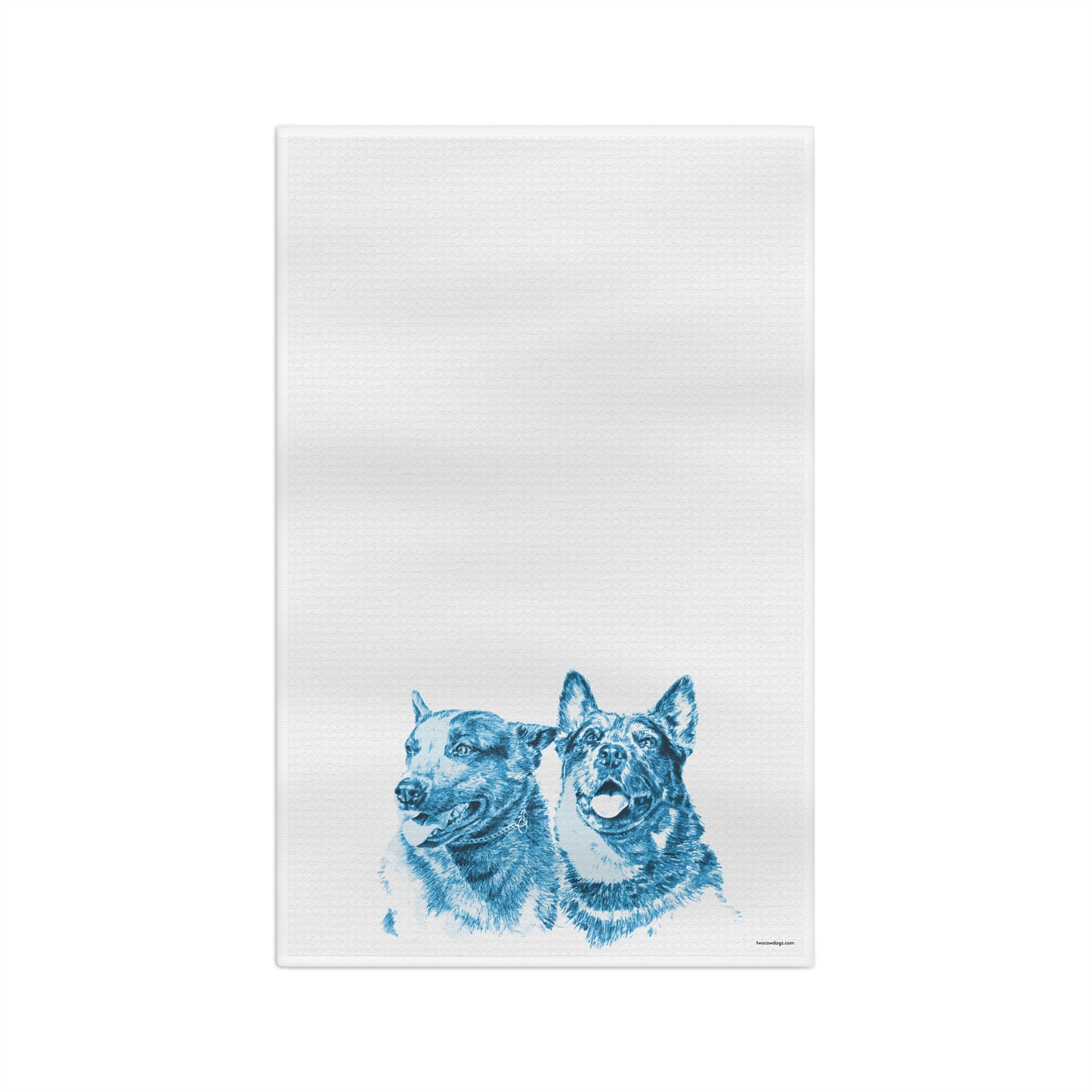 Two Blue Cowdogs Microfiber Tea Towel