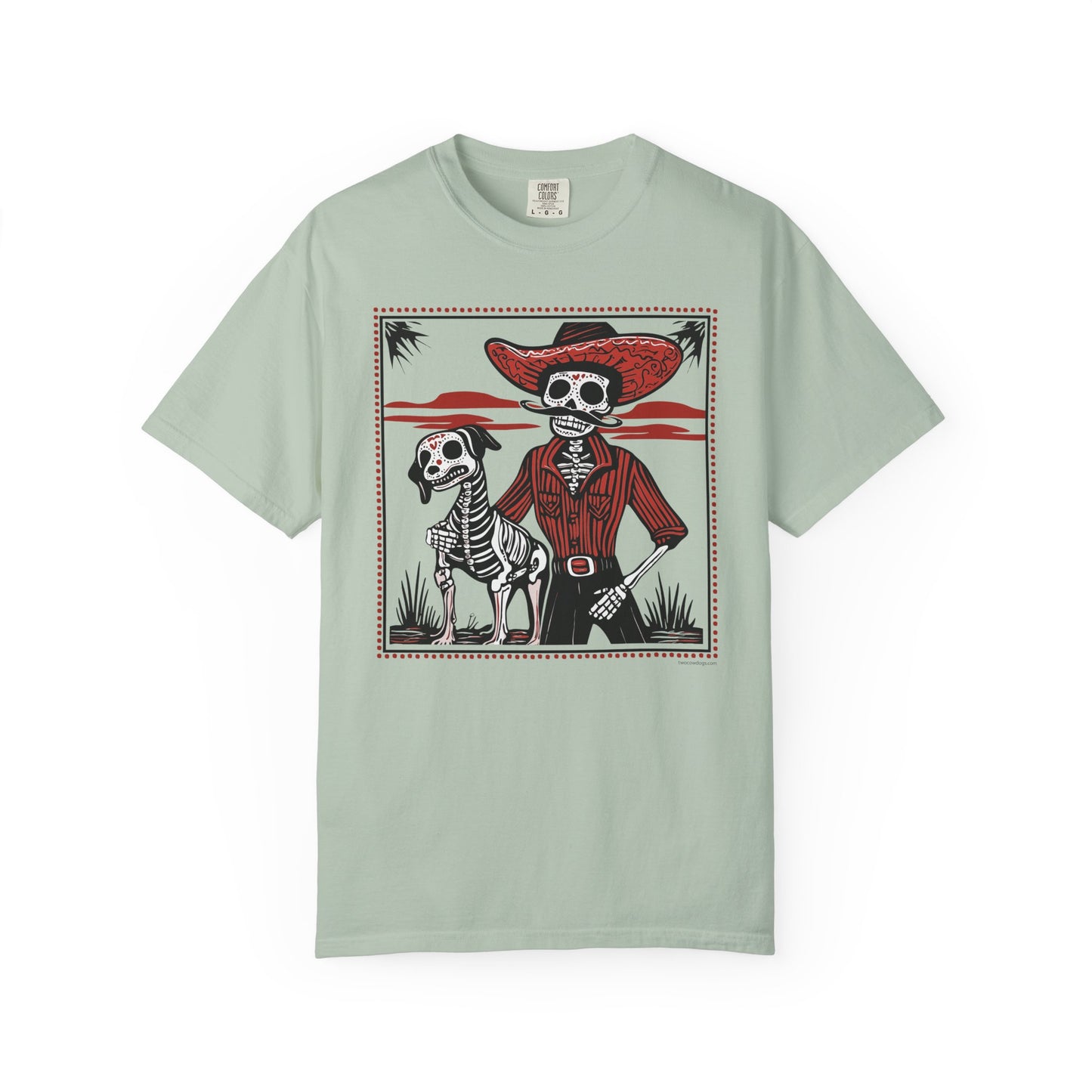Dia De Los Muertos Skeleton Cowboy and Dog Unisex T-shirt