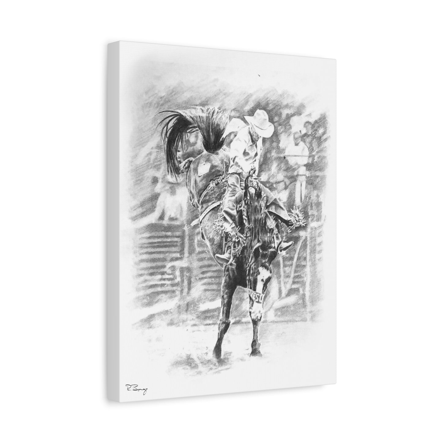 Canvas Print - Rodeo Saddle Bronc Rider
