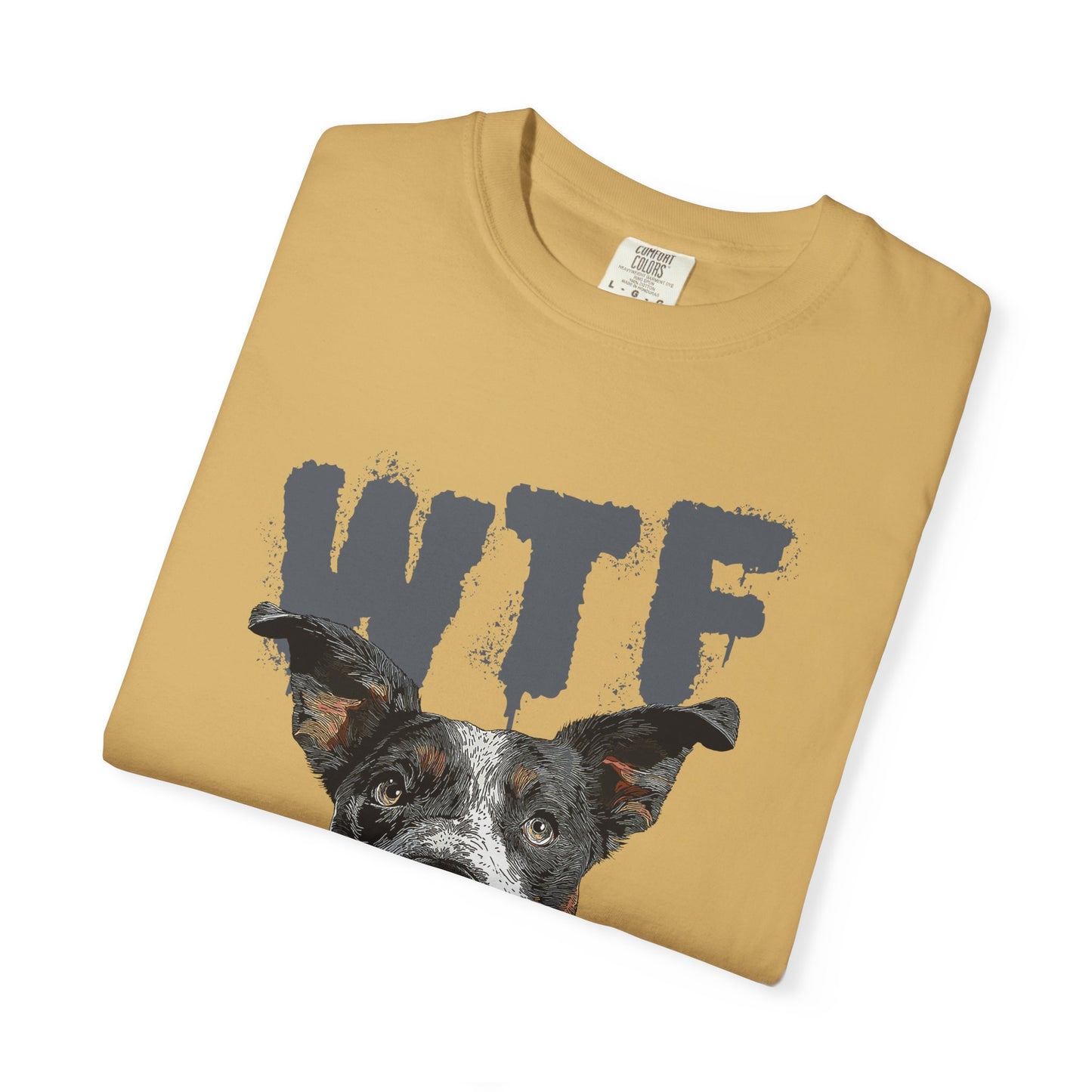 Cowdog Lover Tee with 'WTF, Where's The Food?' Funny Line