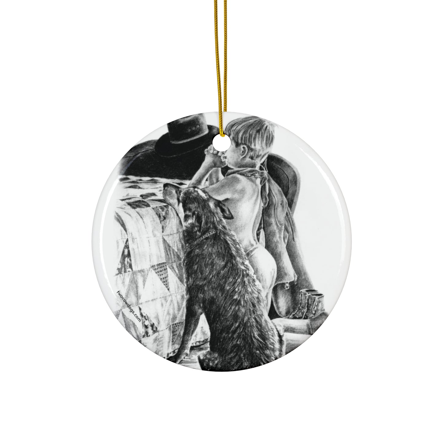 PRAYER TIME, Ceramic Christmas Ornament