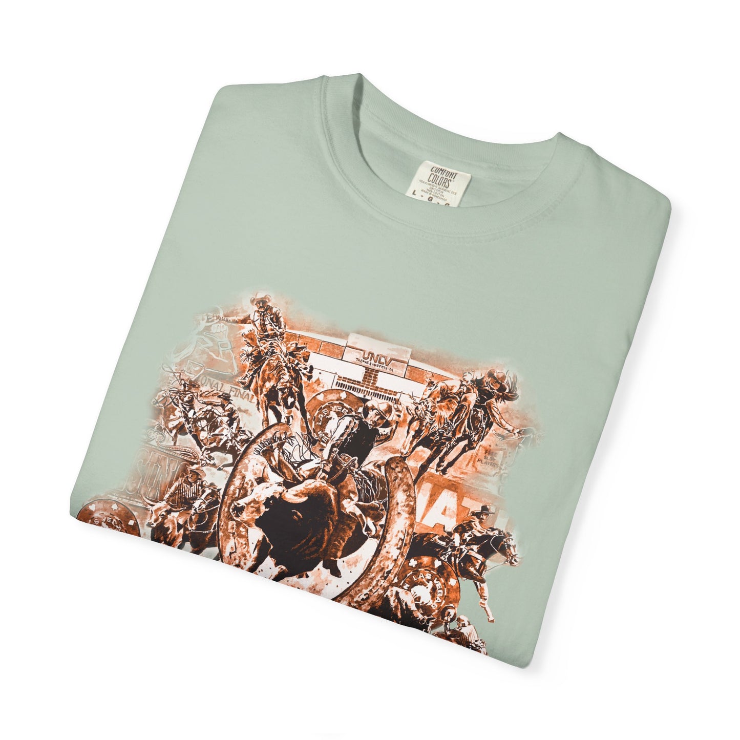 Vegas Rodeo Collage Garment Dyed T-Shirt