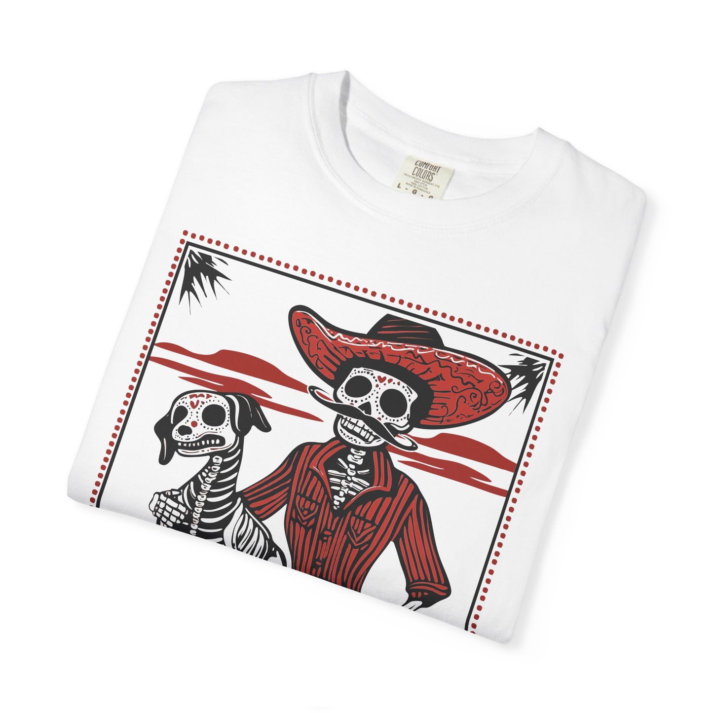 Dia De Los Muertos Skeleton Cowboy and Dog Unisex T-shirt