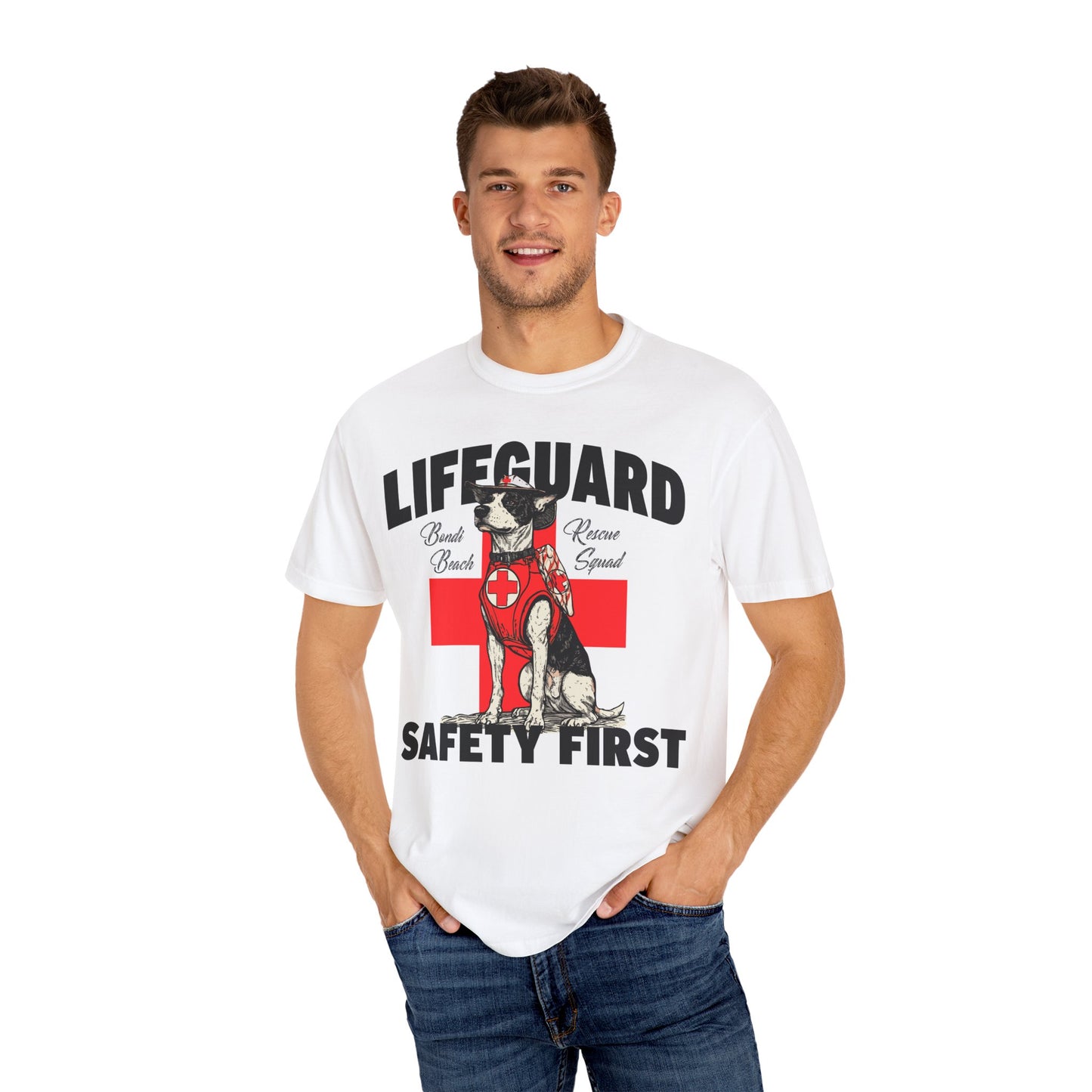 Lifeguard Dog Bondi Beach Garment-Dyed T-Shirt