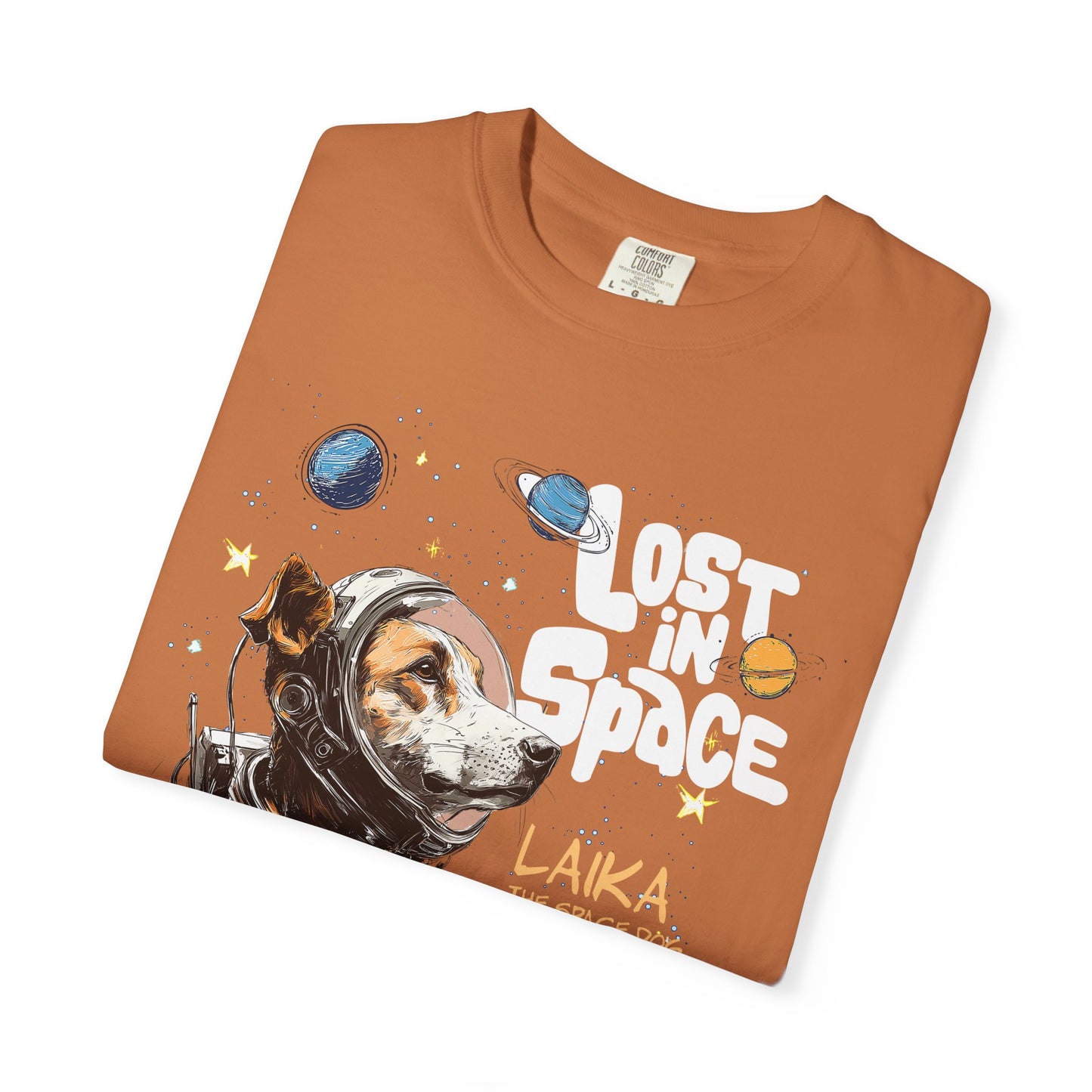 Laika Lost in Space T-shirt - Unisex Garment-Dyed