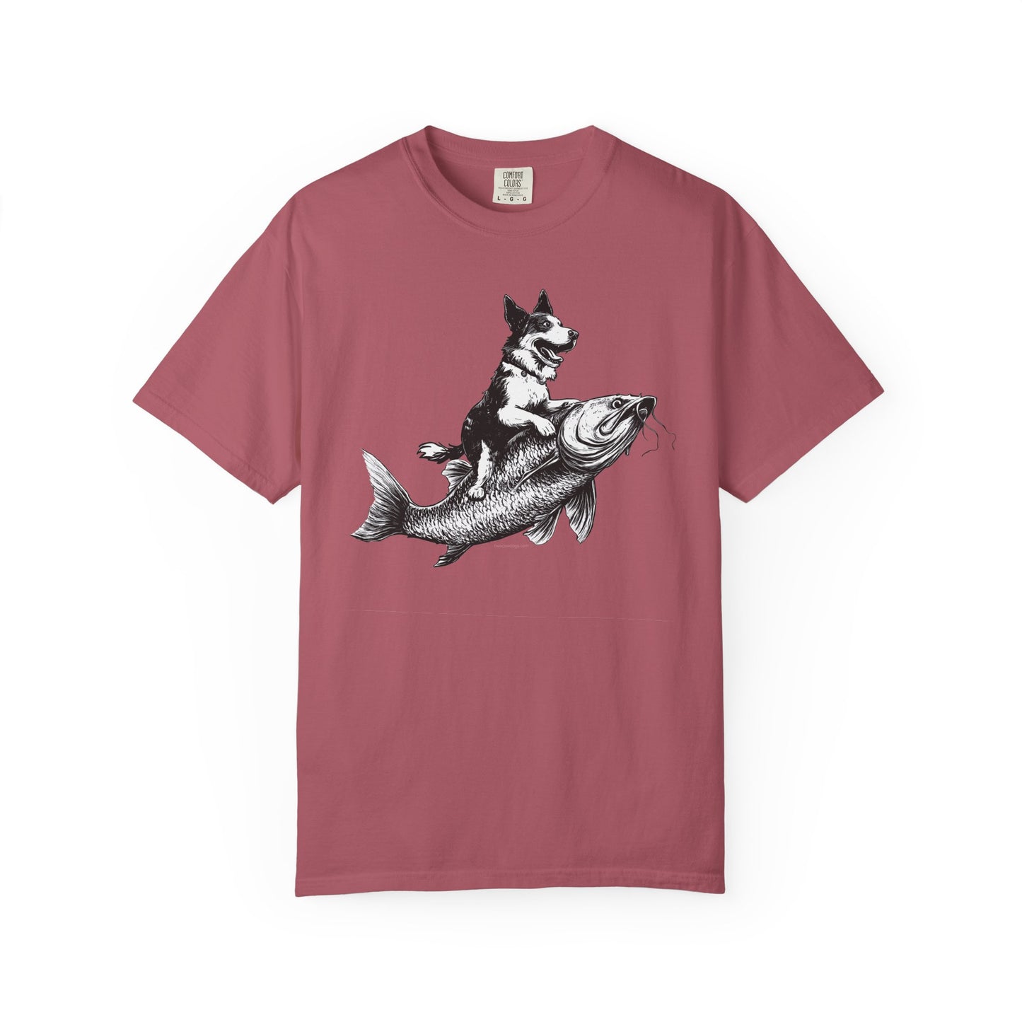 Dog Riding Fish T-shirt - Fun Animal Graphic Tee