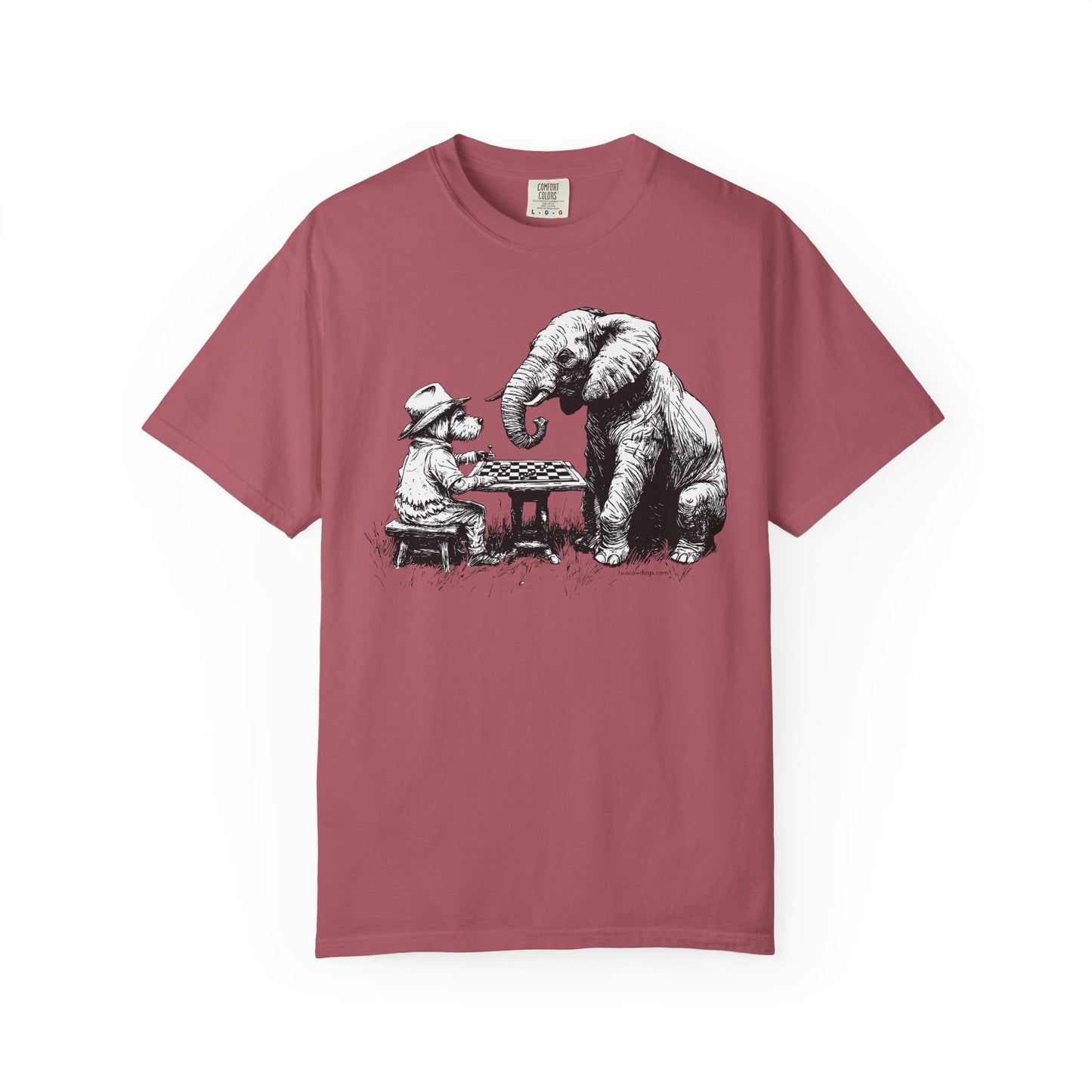 Chess Playing Dog and Elephant Unisex Garment-Dyed T-shirt