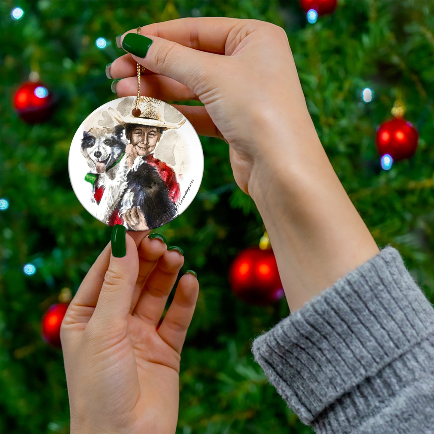 Little Cowboy, Ceramic Christmas Ornament