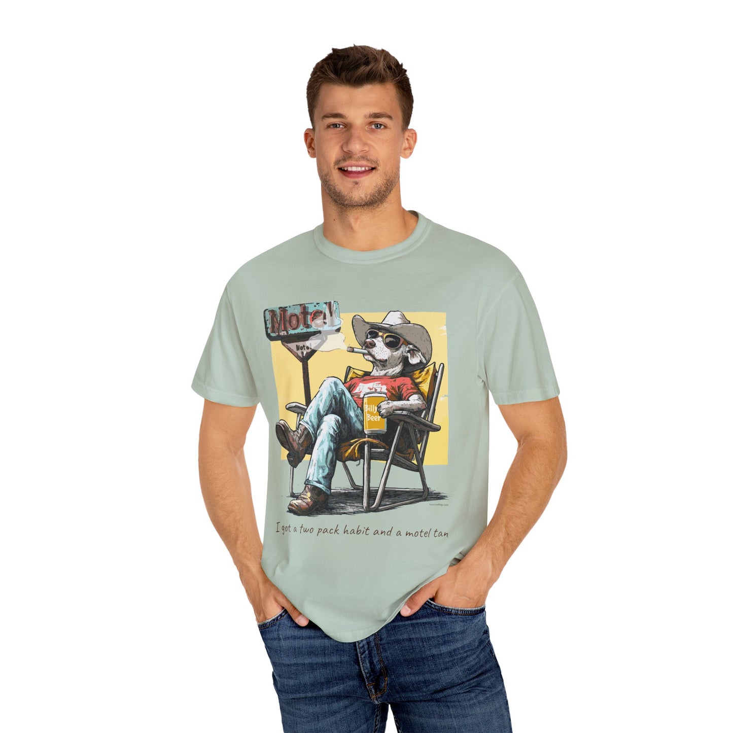 Two Pack Habit and a Motel Tan Tee Shirt