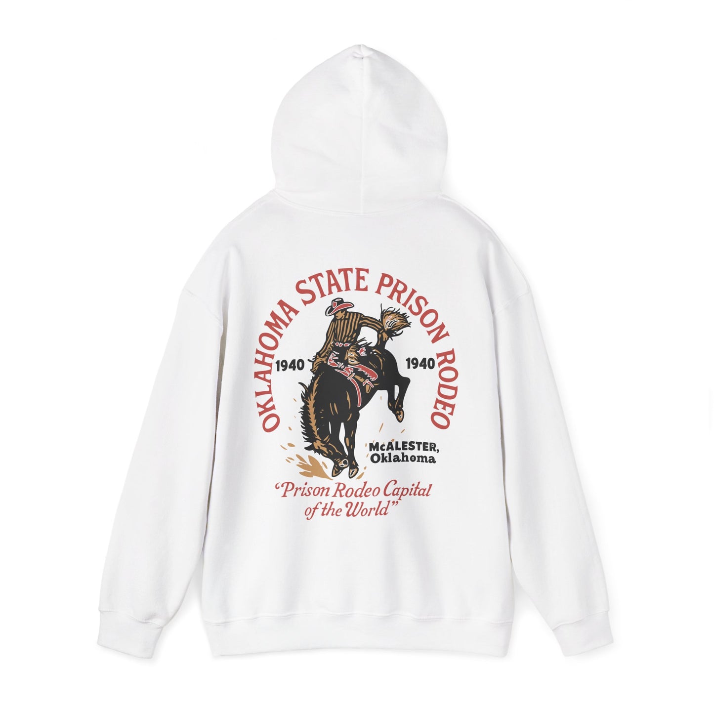 Vintage Rodeo Hoodie with 1940s Prison Rodeo Poster Design