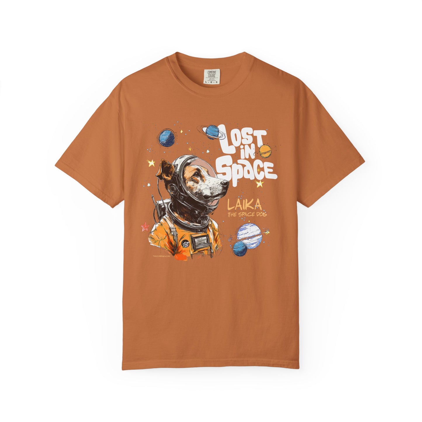 Laika Lost in Space T-shirt - Unisex Garment-Dyed