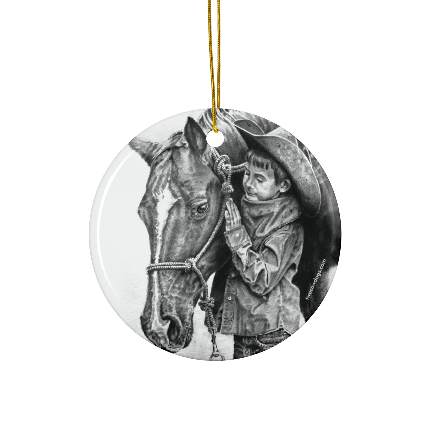 Christmas Horse, Ceramic Christmas Ornament