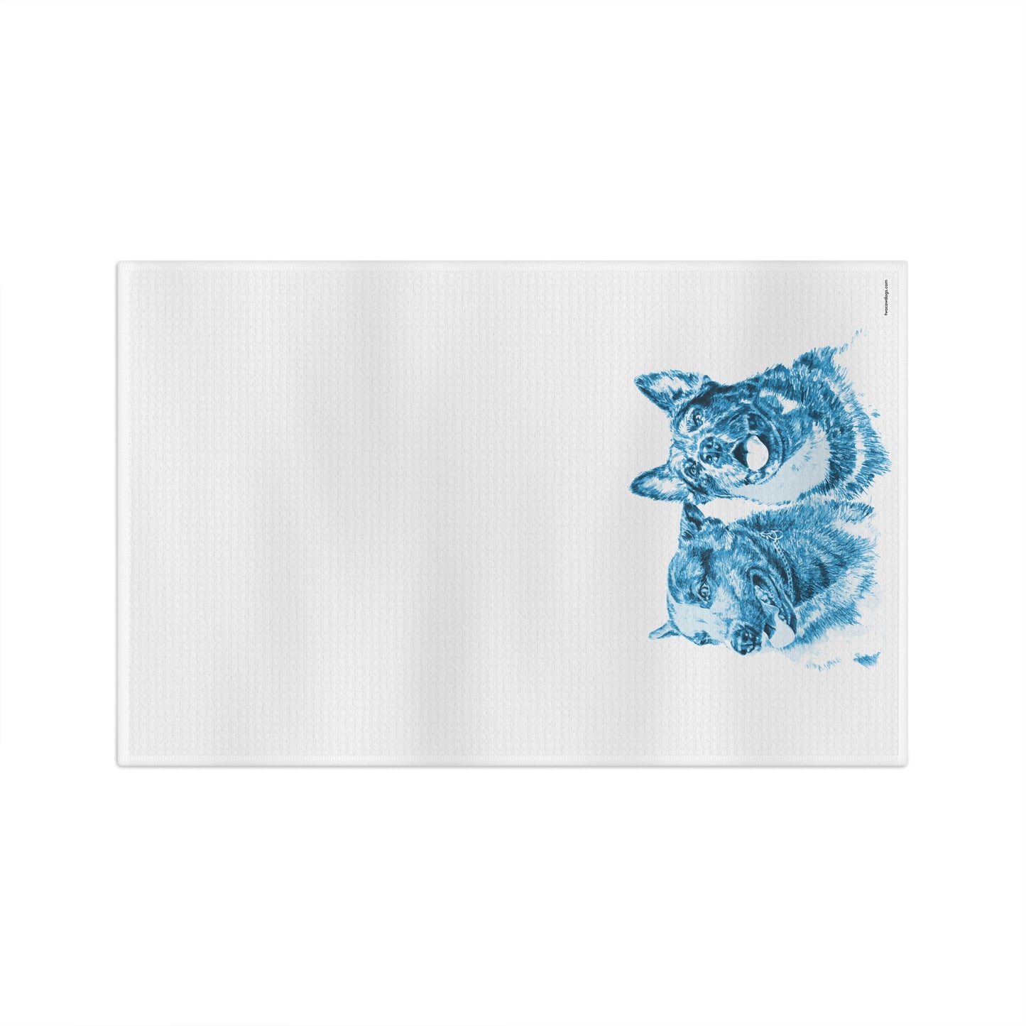 Two Blue Cowdogs Microfiber Tea Towel