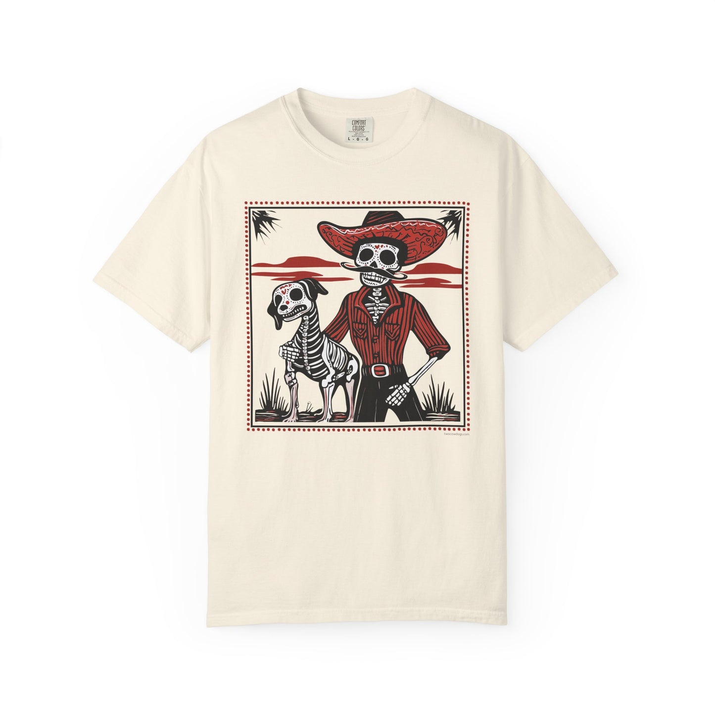 Dia De Los Muertos Skeleton Cowboy and Dog Unisex T-shirt