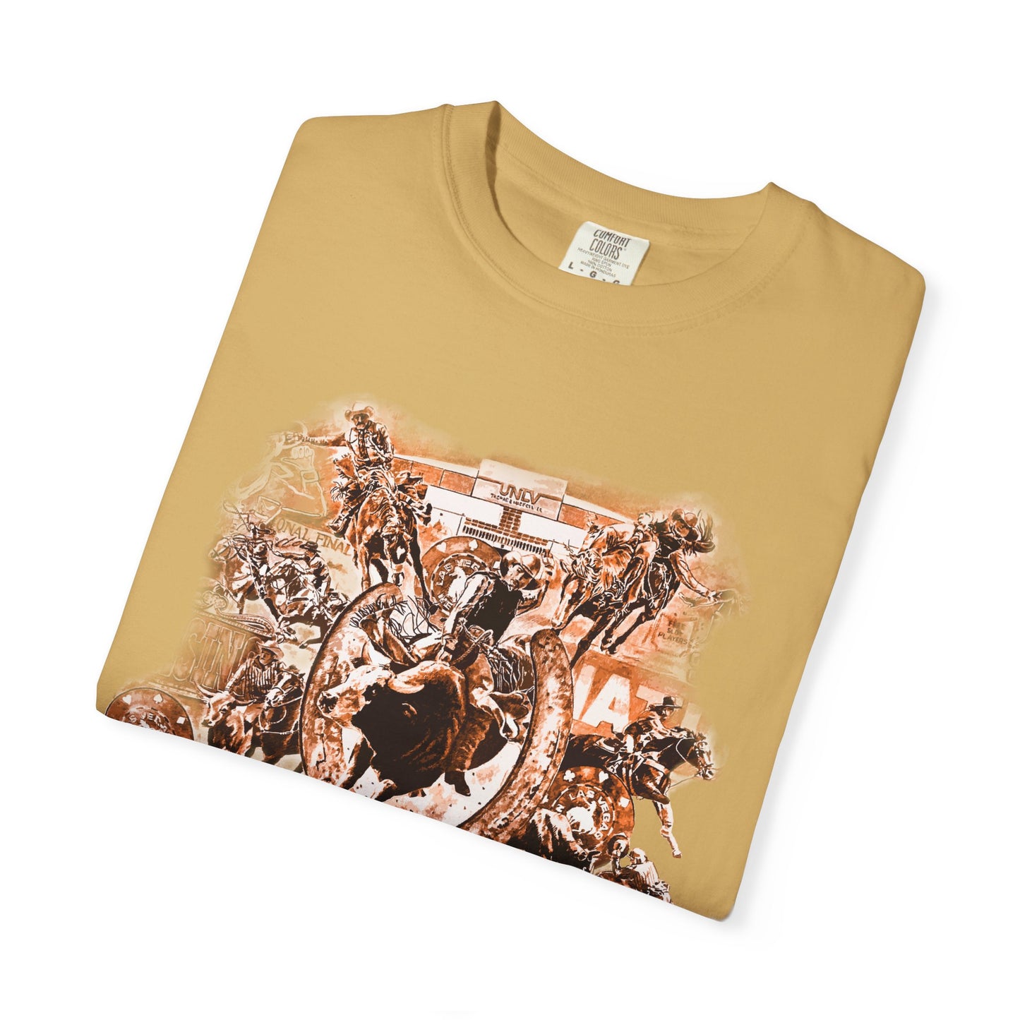 Vegas Rodeo Collage Garment Dyed T-Shirt