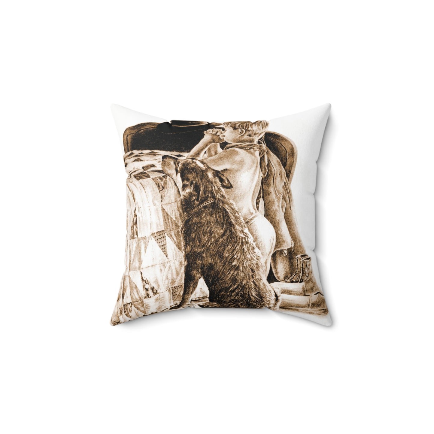 Prayer Time Brown Square Pillow