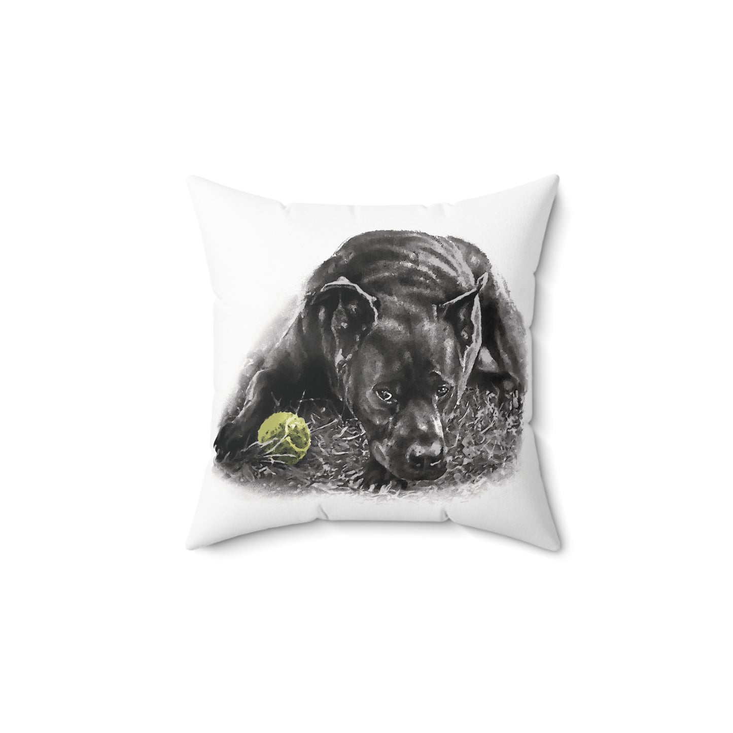Black Dog Pillow (White)