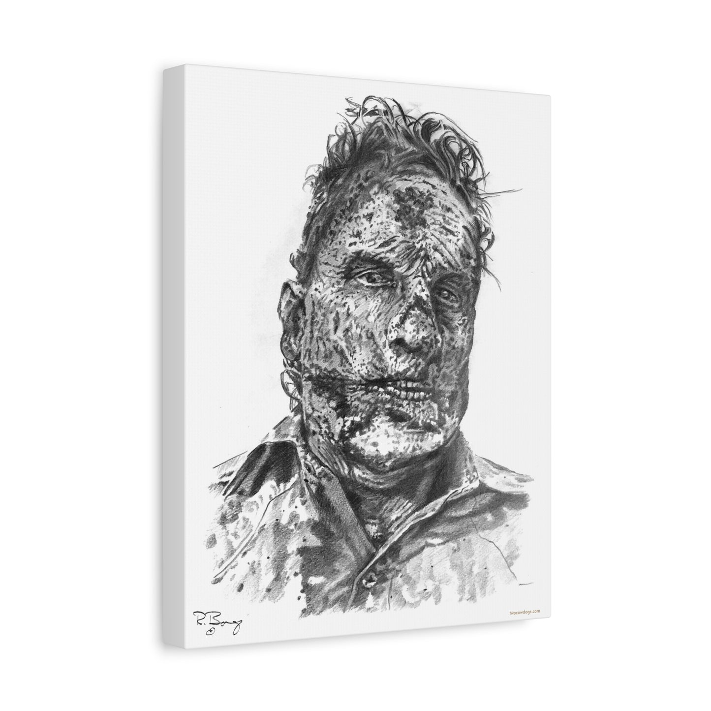 Stretched Canvas - Ron Zombie Drawing