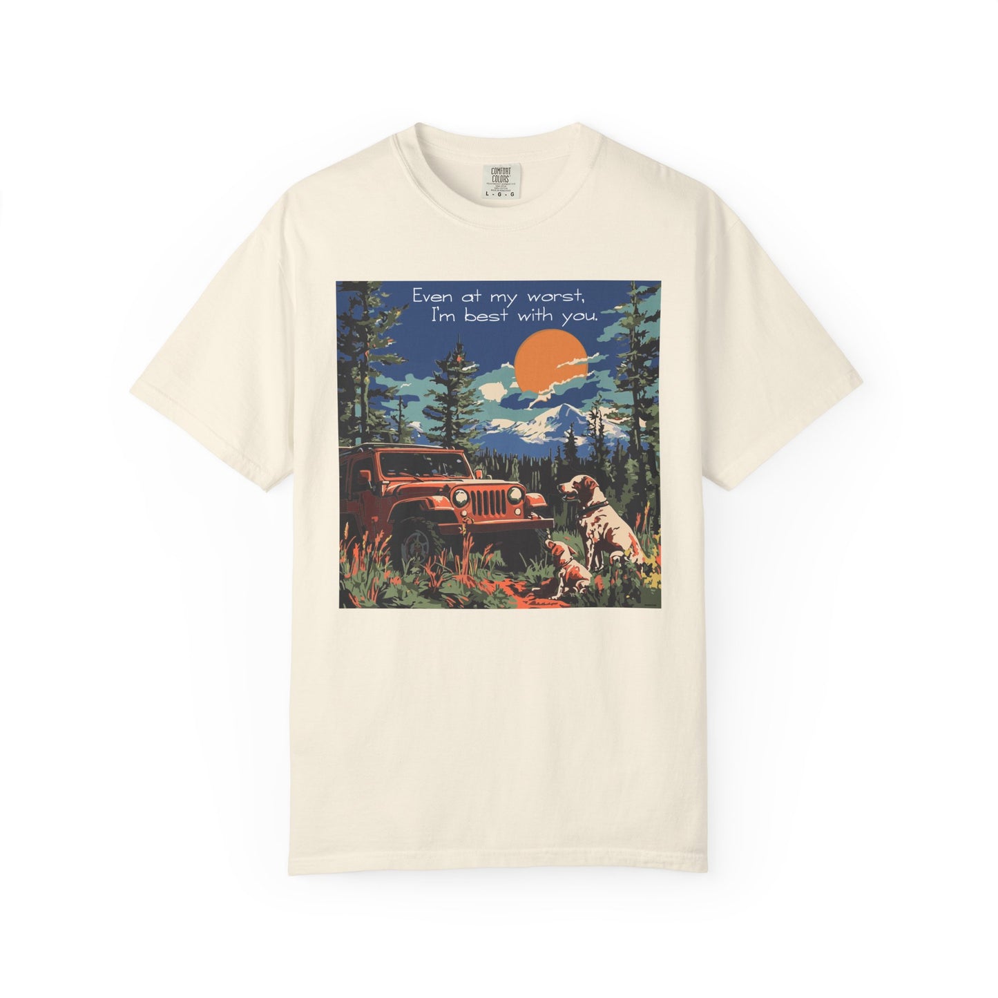 Best with You T-Shirt Dogs and Jeep