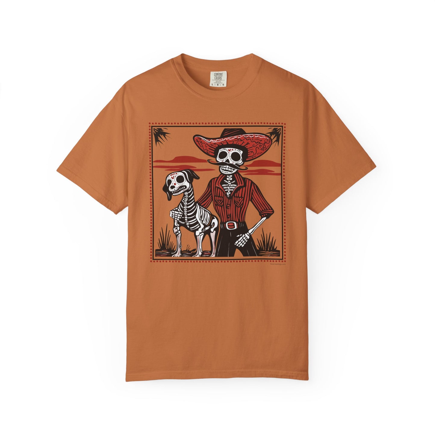 Dia De Los Muertos Skeleton Cowboy and Dog Unisex T-shirt