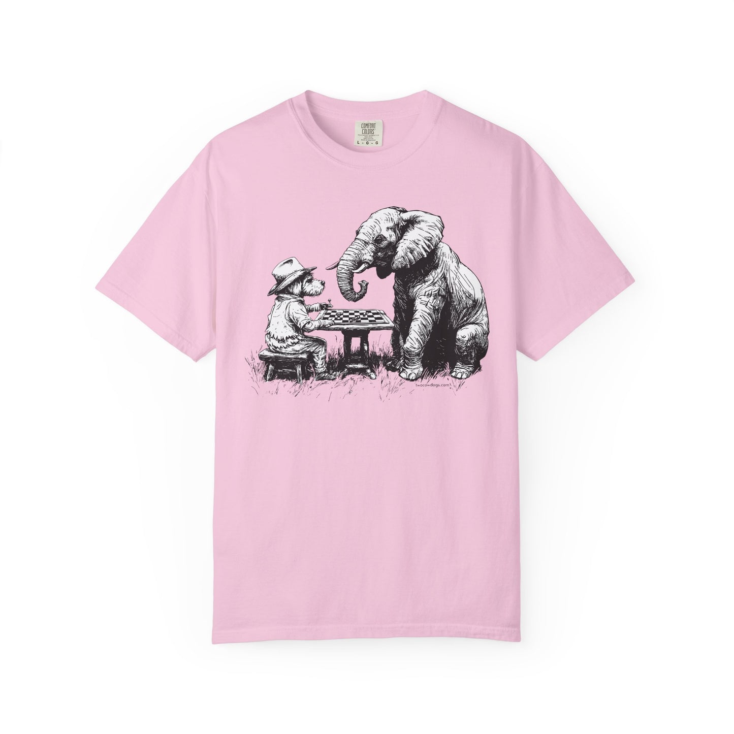 Chess Playing Dog and Elephant Unisex Garment-Dyed T-shirt