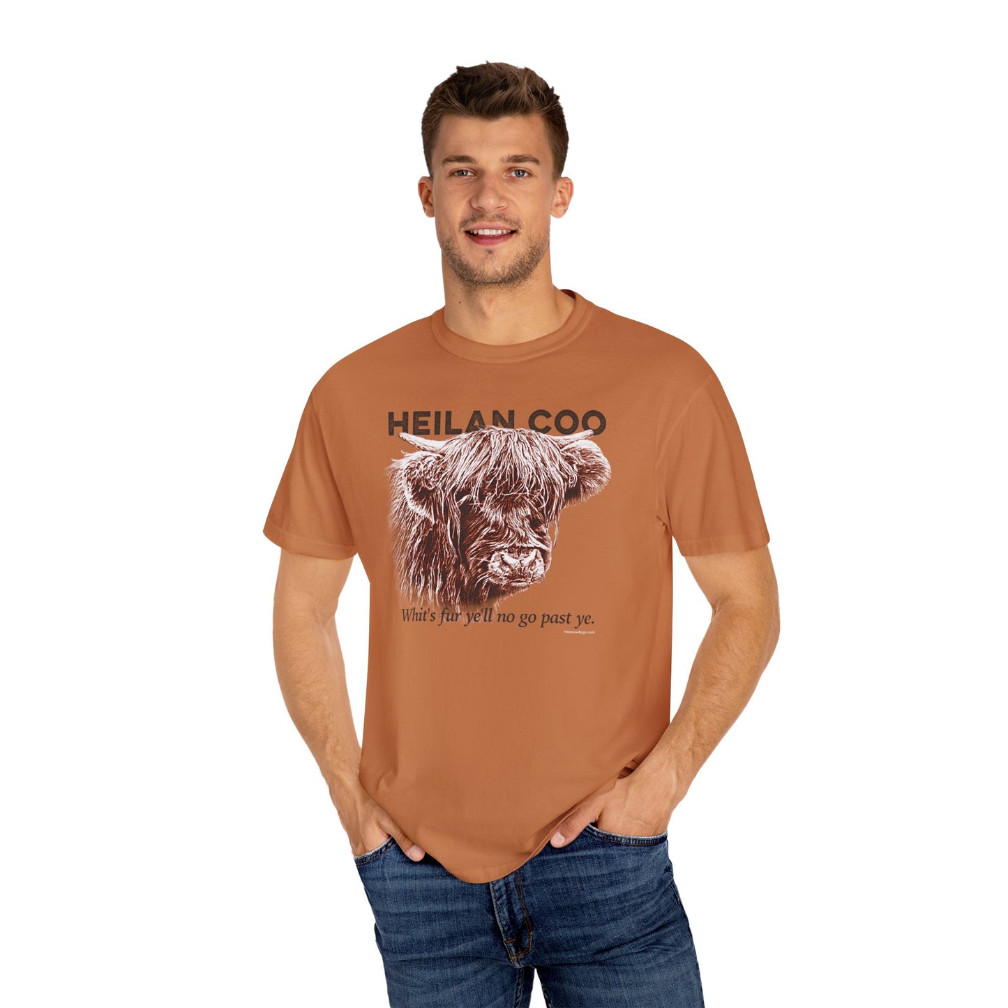 Scottish Highland Cow, Heilan Coo, Garment-Dyed T-shirt