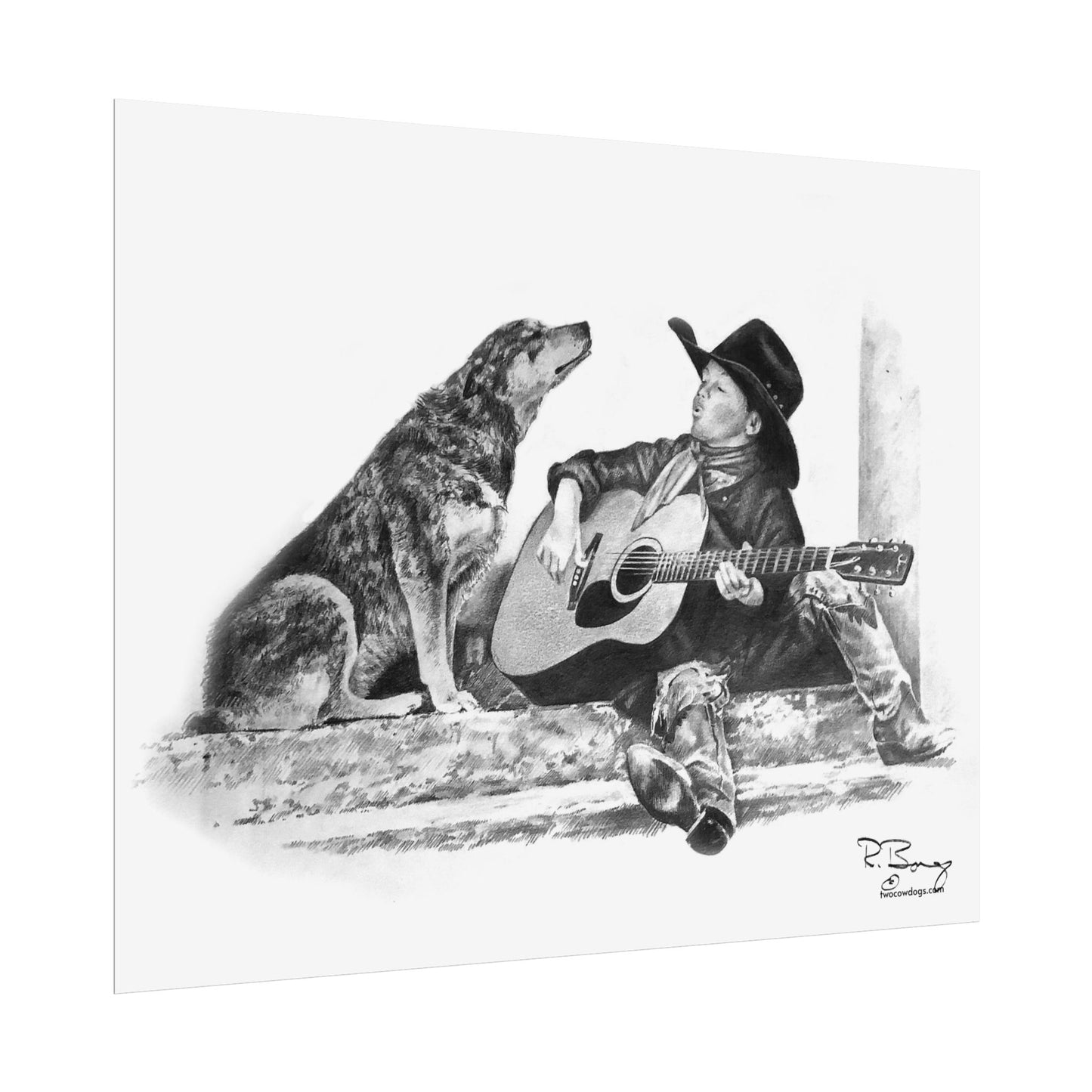 Cowboy Crooners Custom Print with Heeler