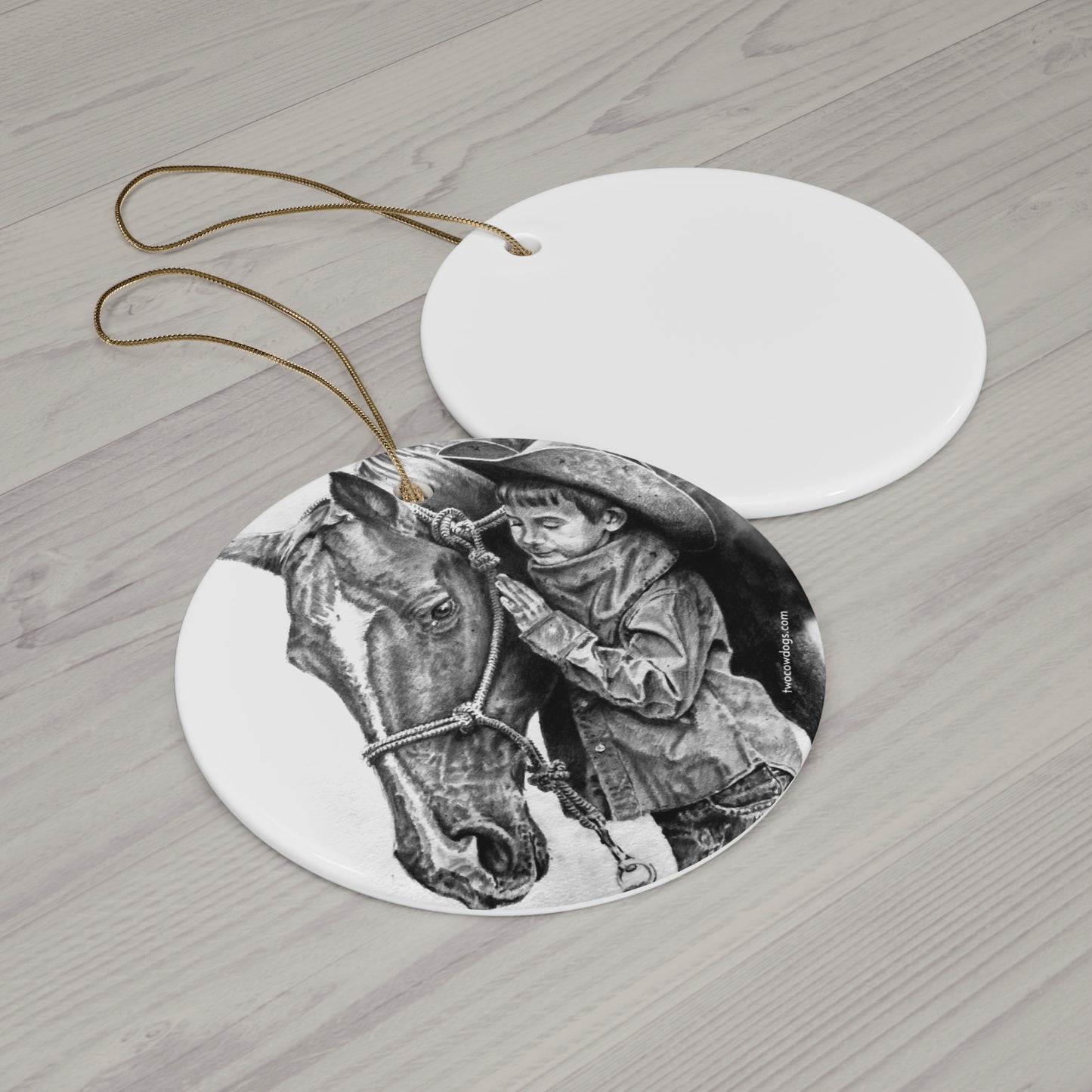 Christmas Horse, Ceramic Christmas Ornament