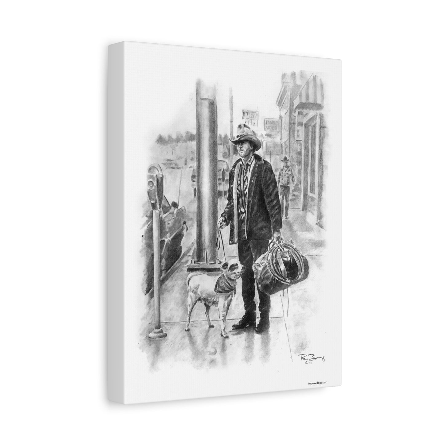 Montana Cowboy, Lewistown, Custom Stretched Canvas
