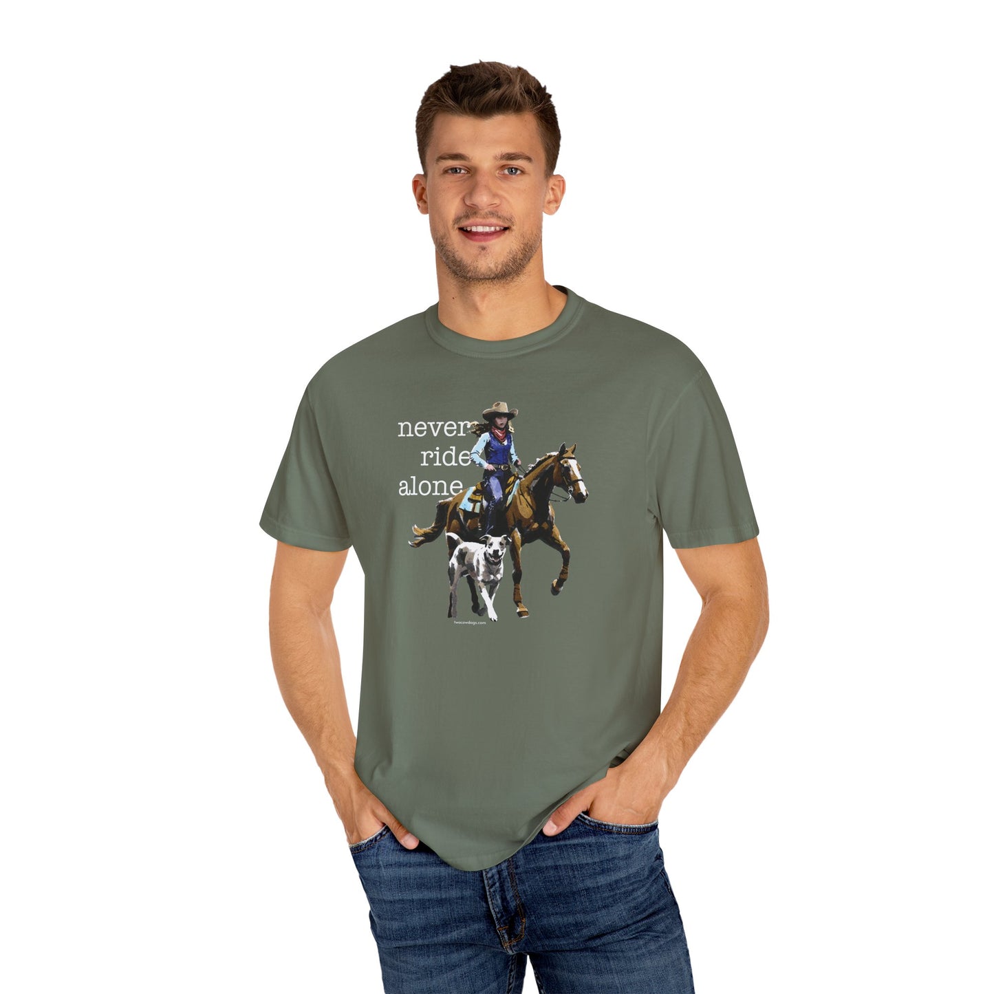 Never Ride Alone Cowgirl Tee Shirt
