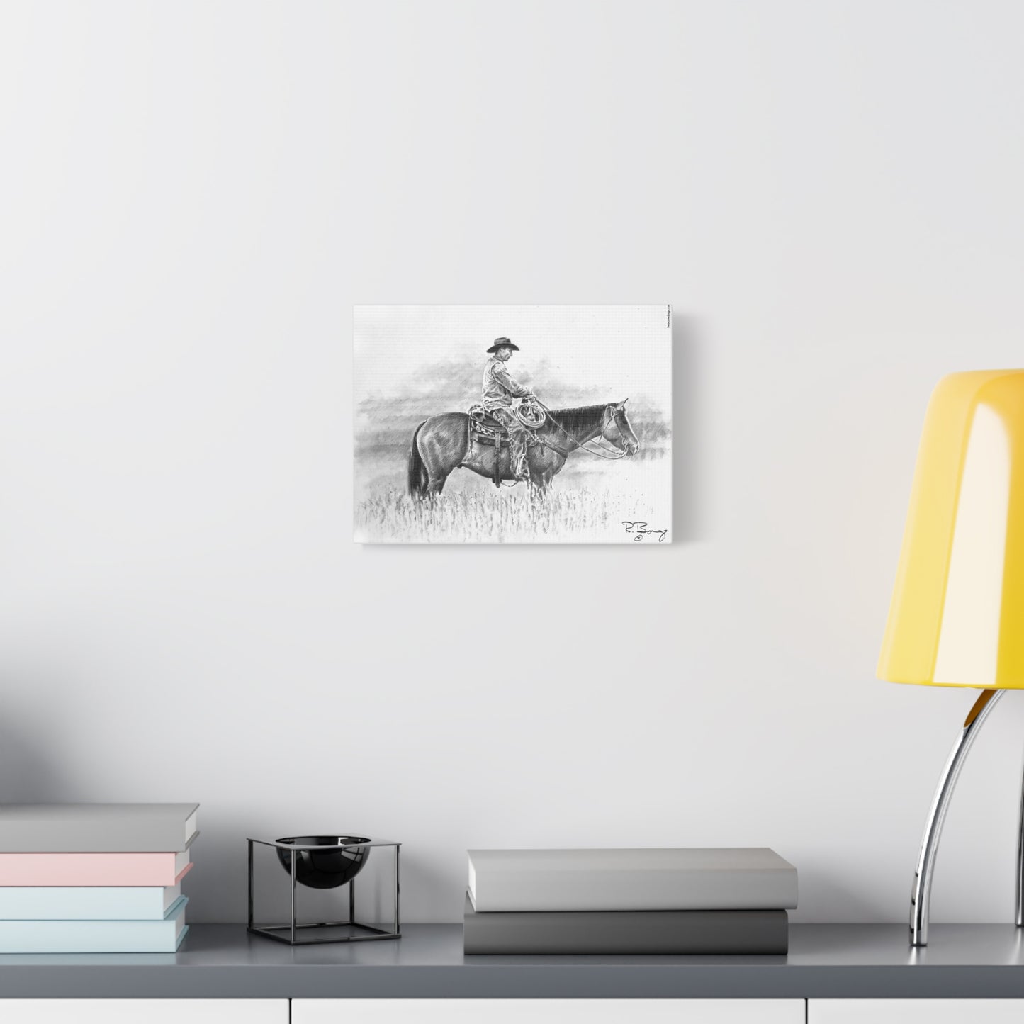 Pasture Cowboy, Custom Stretched Canvas