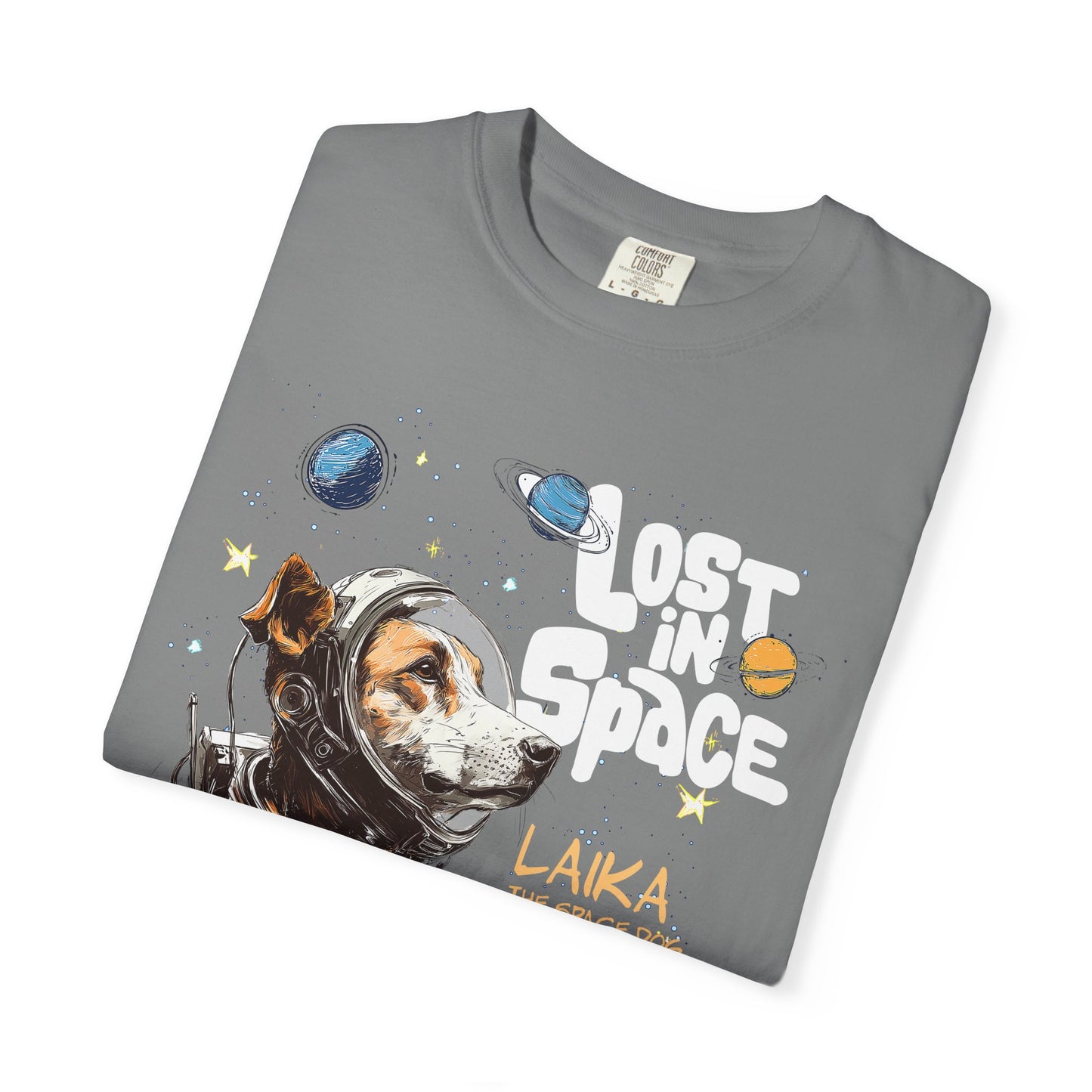 Laika Lost in Space T-shirt - Unisex Garment-Dyed