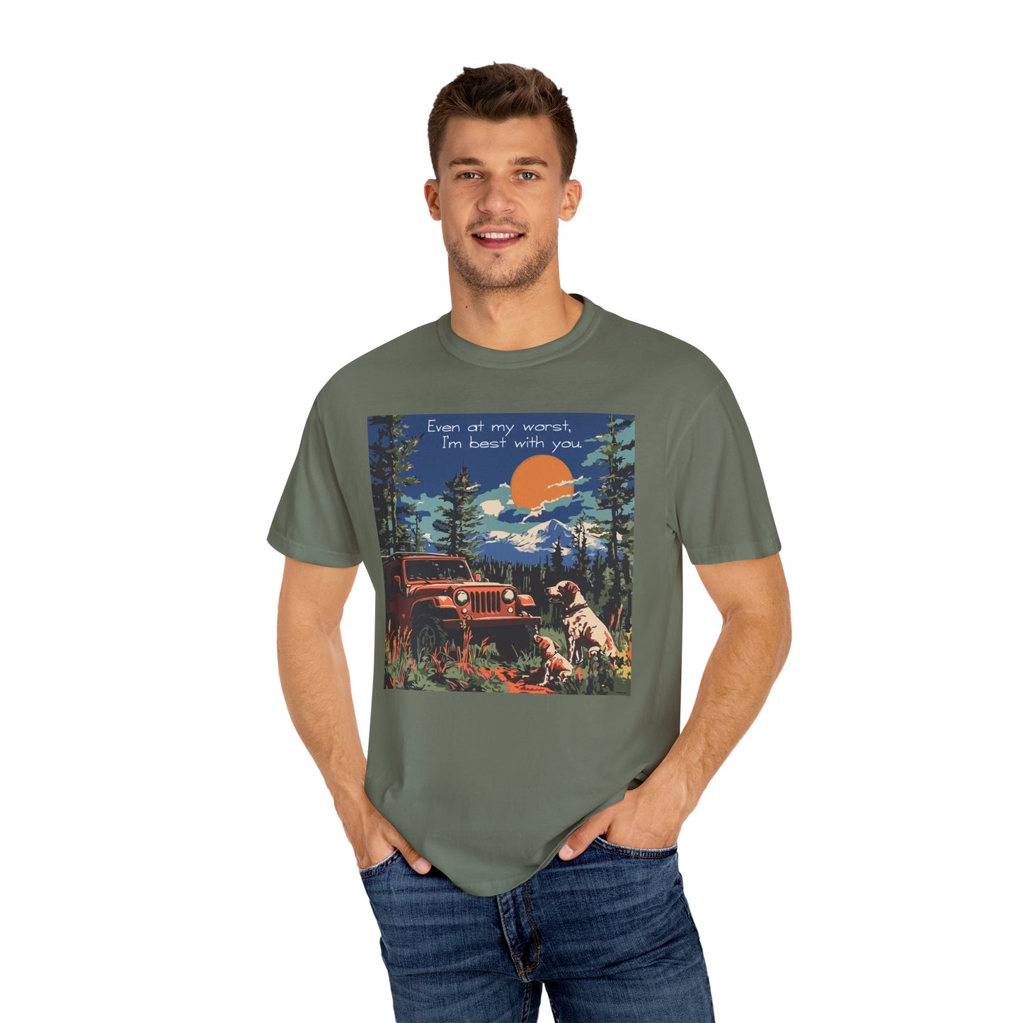 Best with You T-Shirt Dogs and Jeep