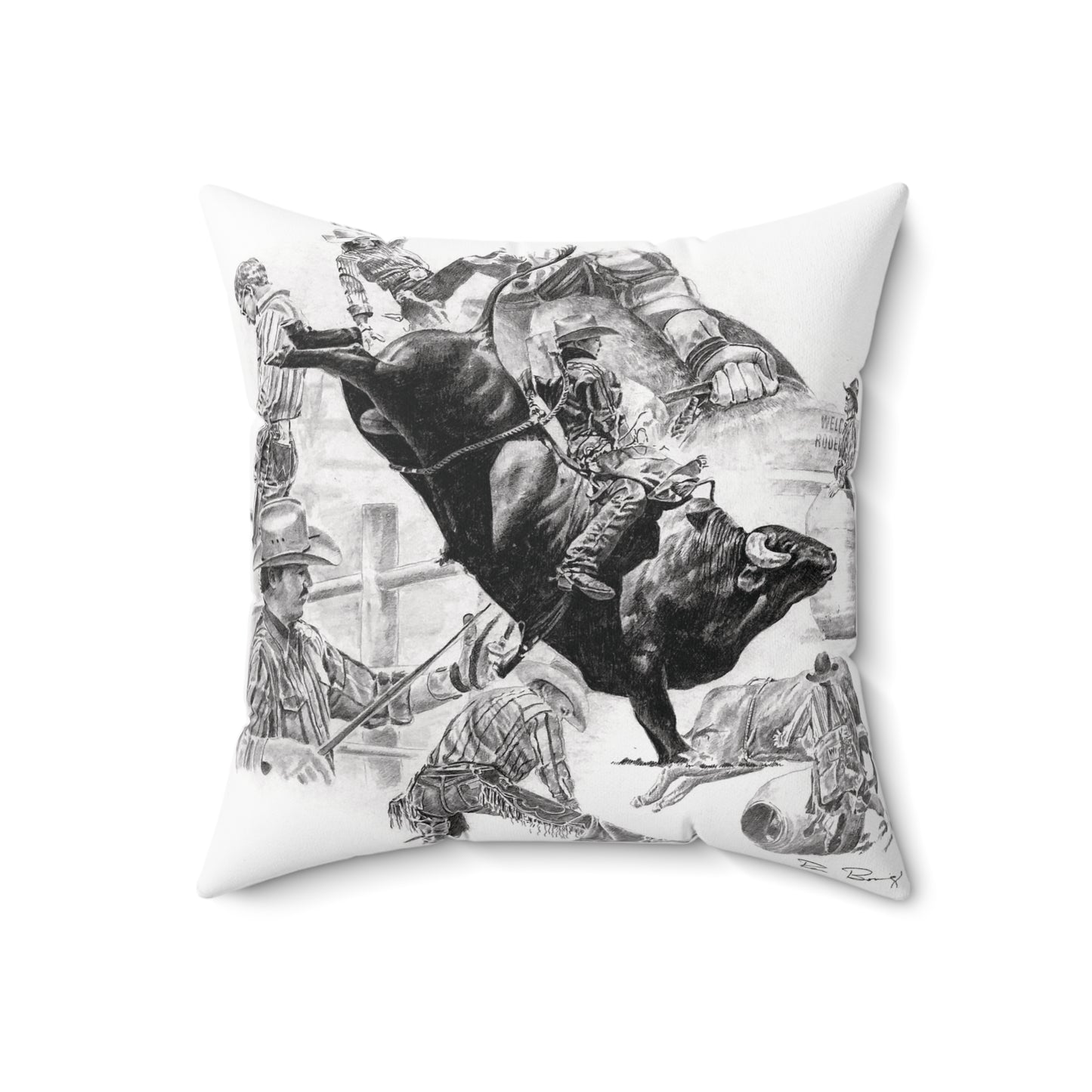 Bull Riding Pillow
