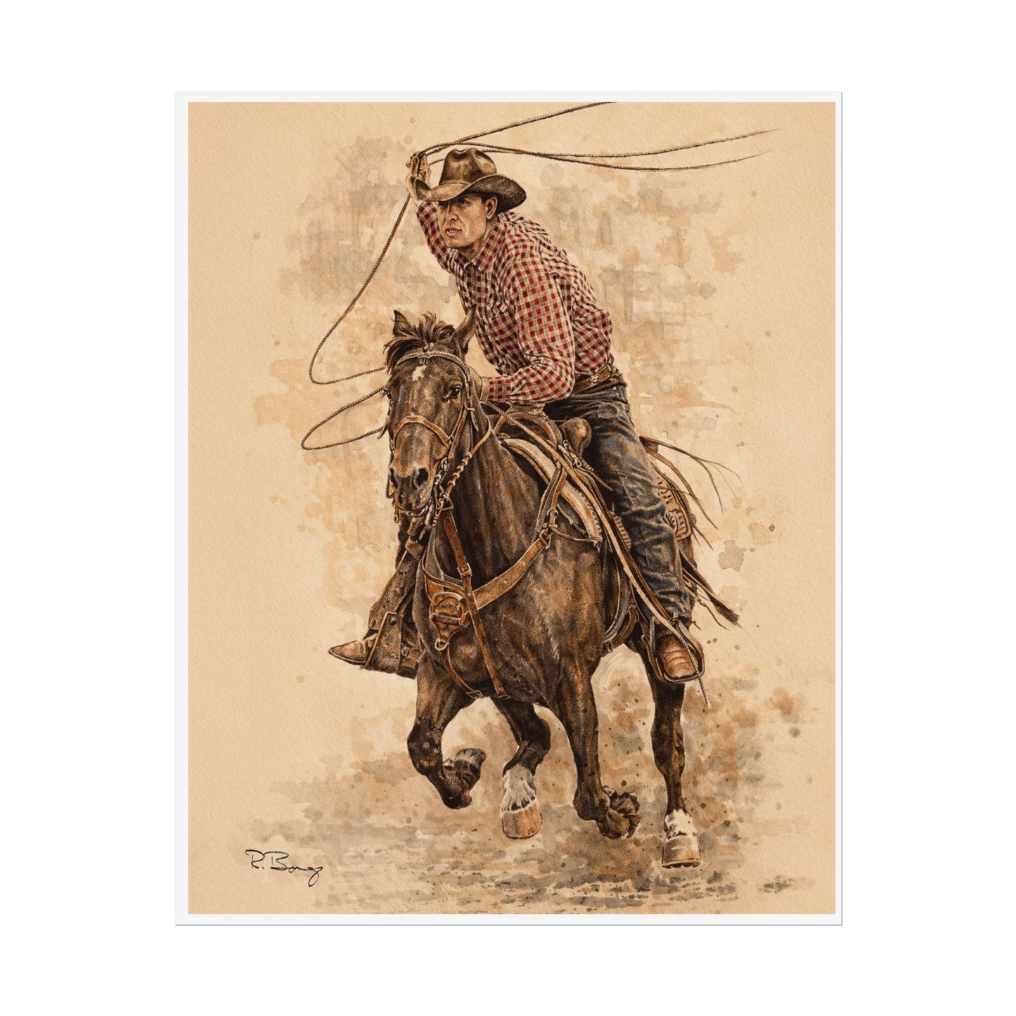 Roper Shirt Rolled Print — Western Rodeo Wall Art
