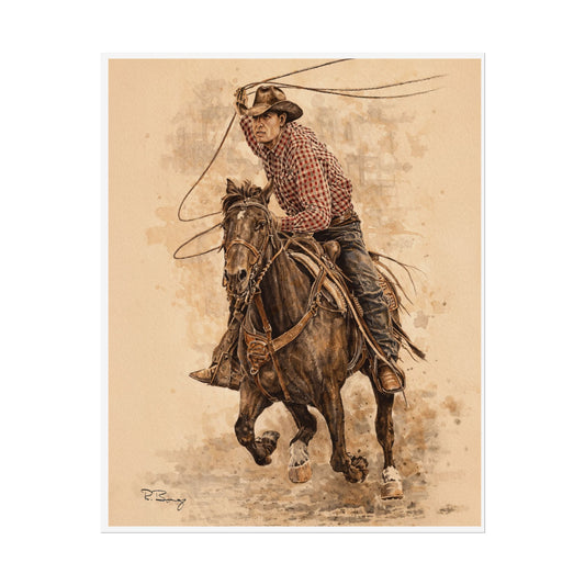Roper Shirt Rolled Print — Western Rodeo Wall Art