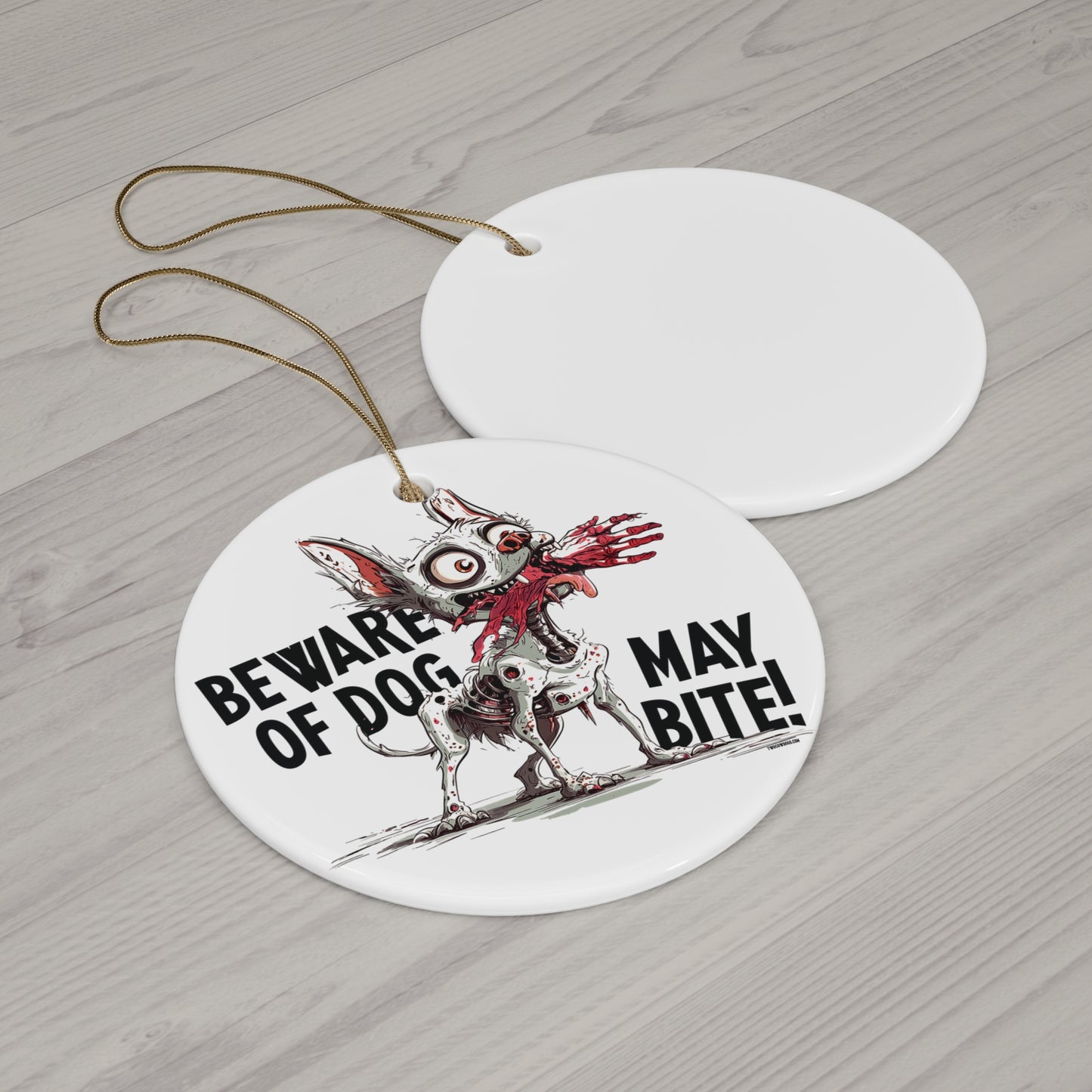Beware of Dog, May Bite, Chihuahua Ornament