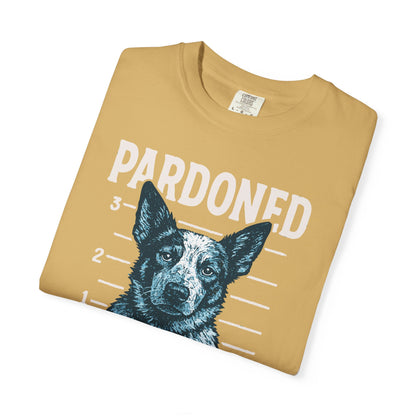 Heeler Mugshot TShirt - PARDONED OUT ON GOOD BEHAVIOR