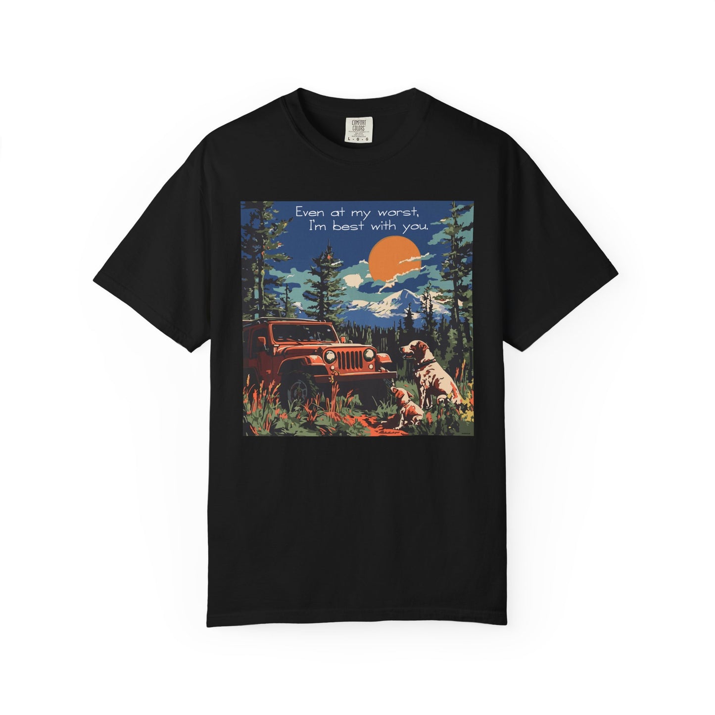 Best with You T-Shirt Dogs and Jeep