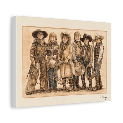Cowgirls Stretched Canvas Print