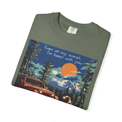Best with You T-Shirt Dogs and Jeep