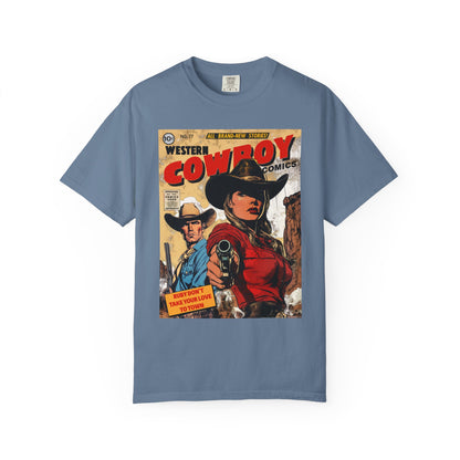 Western Comic Book T-Shirt - Ruby Don't Take Your Love to Town