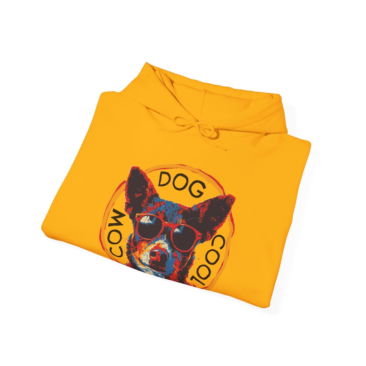 Cool Cowdog Hoodie — "COW • DOG • COOL" Pop-Art Heeler Sweatshirt