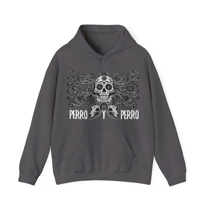 Perro y Perro Calavera Hoodie — Sugar Skull Dog Graphic Hoodie