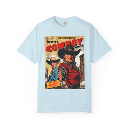 Western Comic Book T-Shirt - Ruby Don't Take Your Love to Town